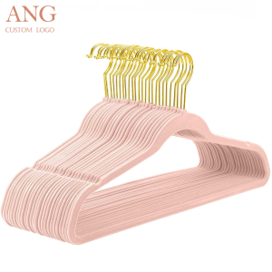 Pink Velvet Plastic Hanger