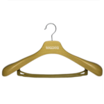 wood grain color plastic suit hanger