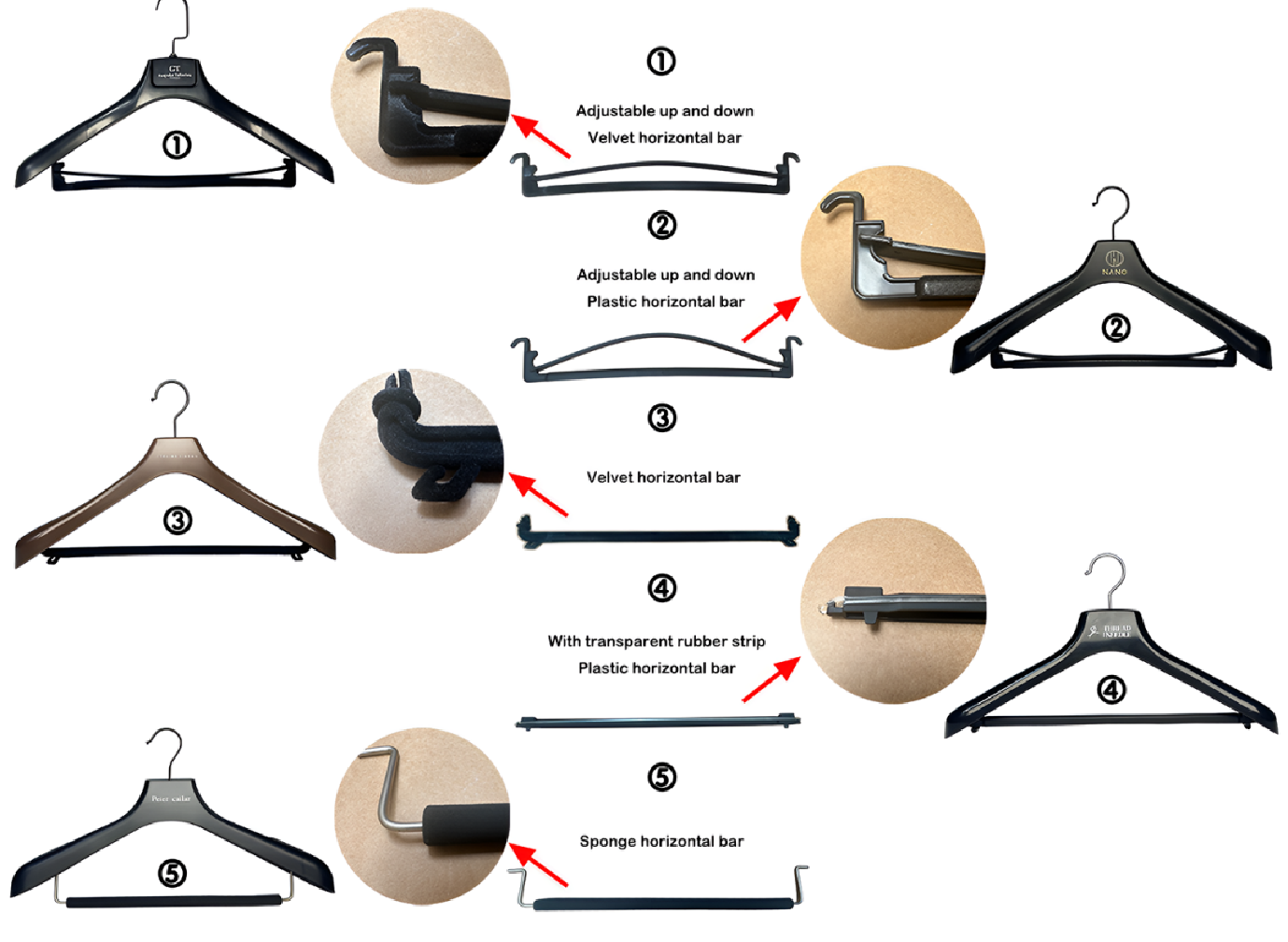 plastic hanger trouser bar