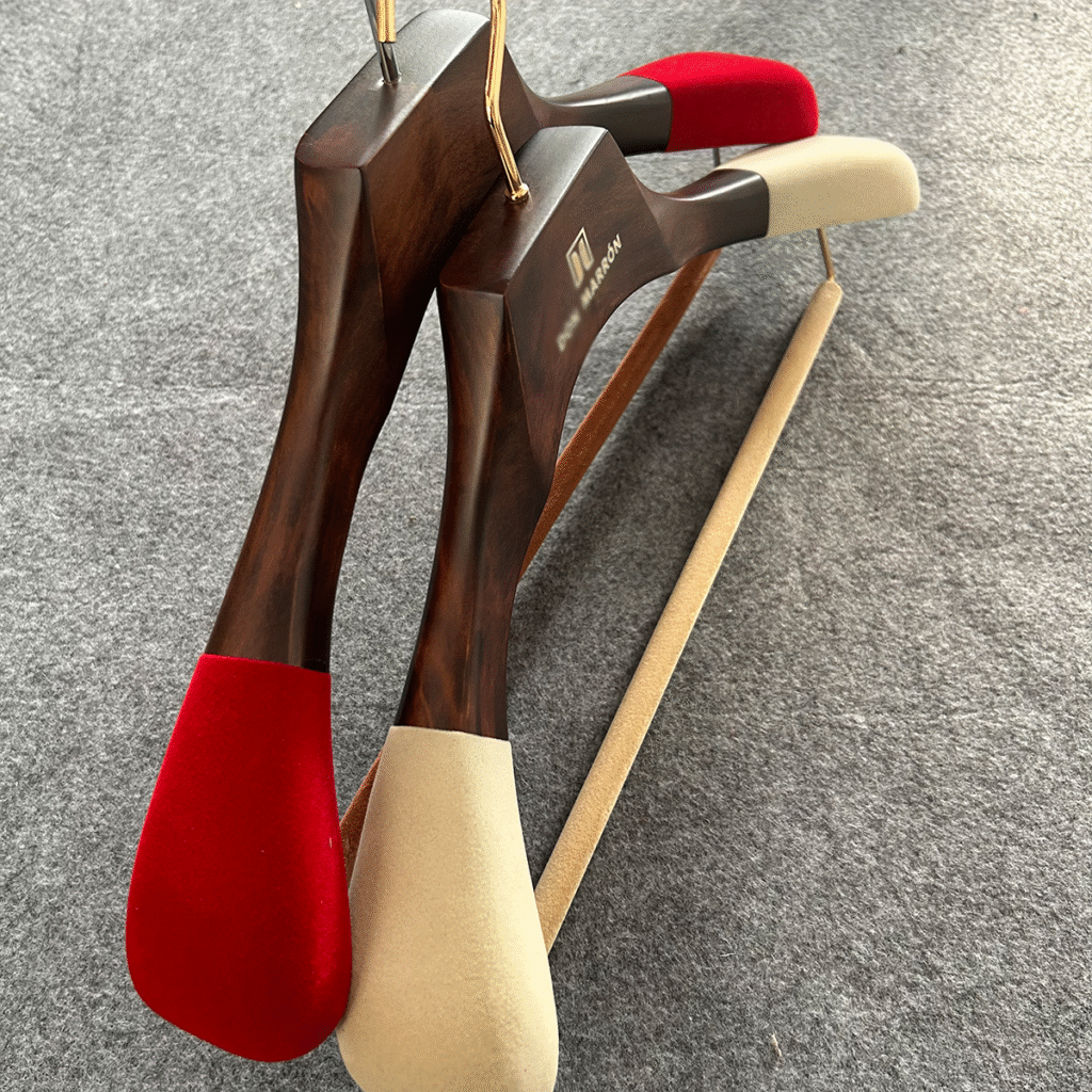 velvet wood hanger