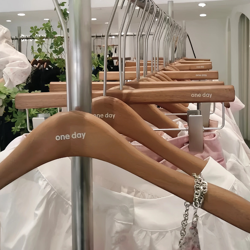 Clothing store wooden hanger