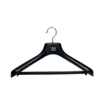 black plastic suit hanger