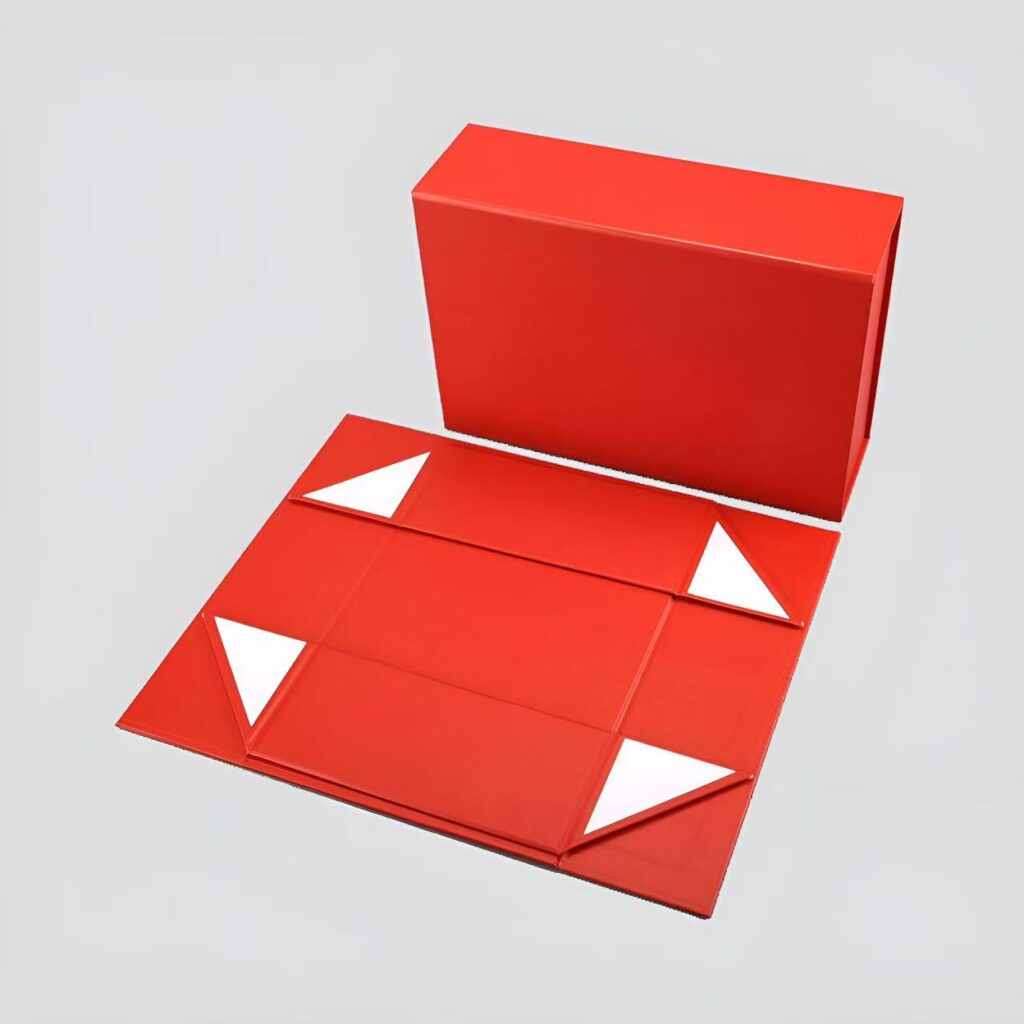 Red magnetic folding box