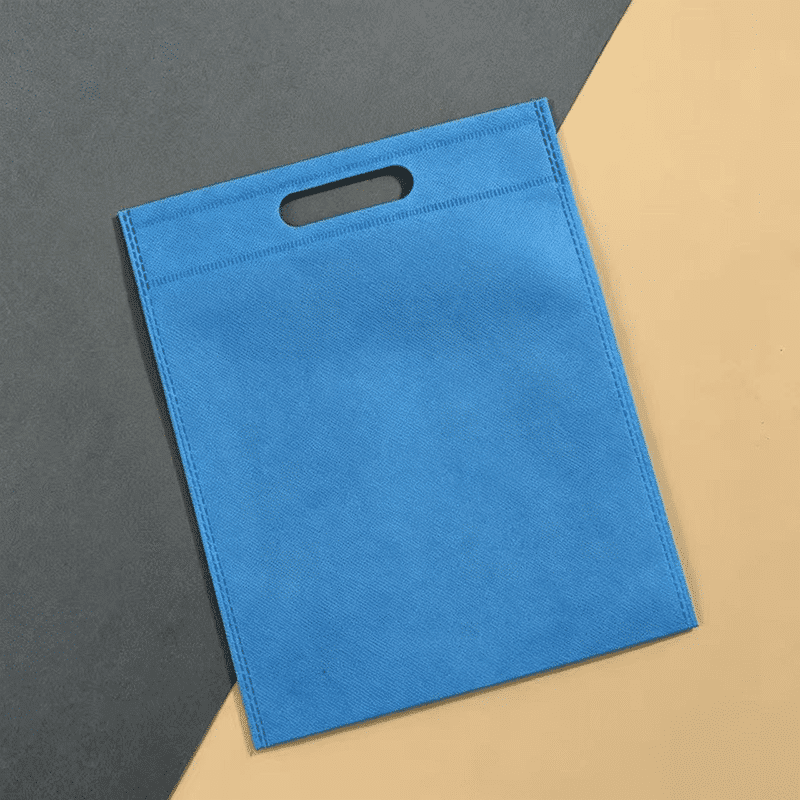 Custom Blue Non Woven Die-Cut Handle Bag | Lightweight Reusable Shopping Bag