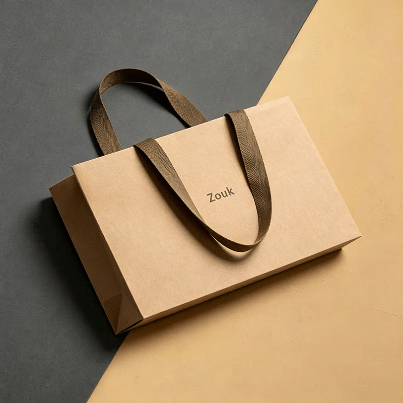Custom Kraft Paper Shopping Bag | Eco-Friendly Retail Packaging Bag with Custom Logo