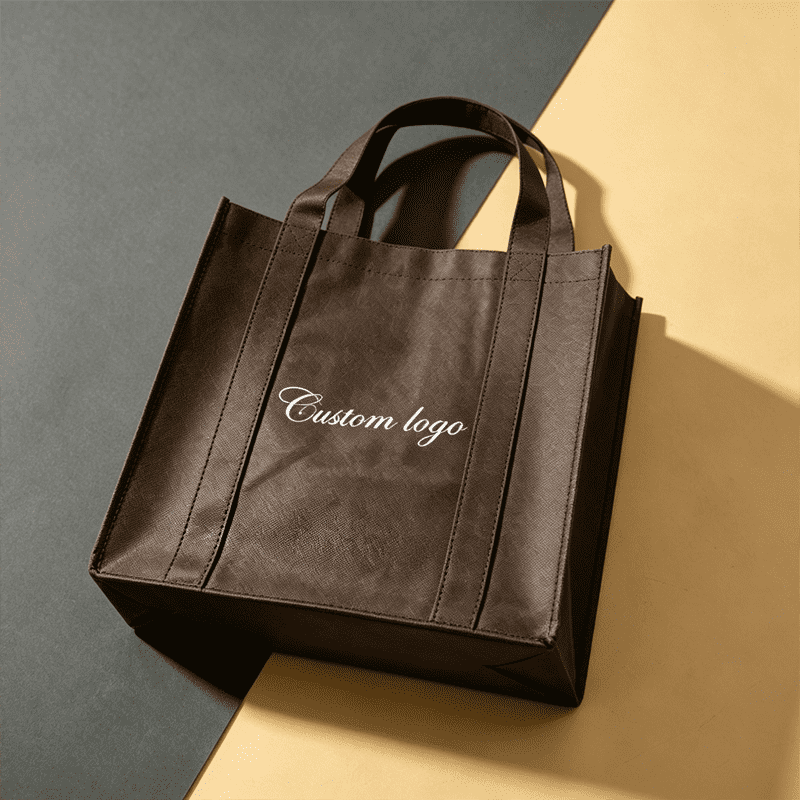 Custom Brown Non Woven Tote Bag with Custom Logo | Eco-Friendly Reusable Shopping Bag